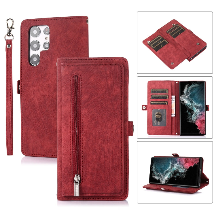 Zipper Card Slot Buckle Wallet Leather Phone Case, For Samsung Galaxy S22 5G, For Samsung Galaxy S22+ 5G, For Samsung Galaxy S22 Ultra 5G, For Samsung Galaxy A12 5G