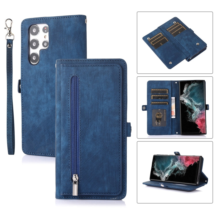 Zipper Card Slot Buckle Wallet Leather Phone Case, For Samsung Galaxy S22 5G, For Samsung Galaxy S22+ 5G, For Samsung Galaxy S22 Ultra 5G, For Samsung Galaxy A12 5G