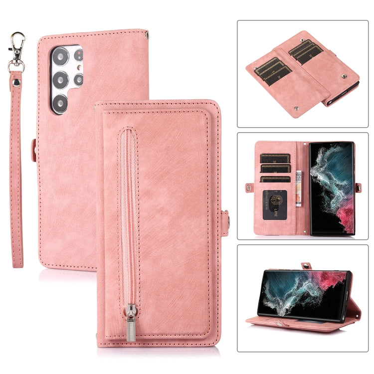 Zipper Card Slot Buckle Wallet Leather Phone Case, For Samsung Galaxy S22 5G, For Samsung Galaxy S22+ 5G, For Samsung Galaxy S22 Ultra 5G, For Samsung Galaxy A12 5G