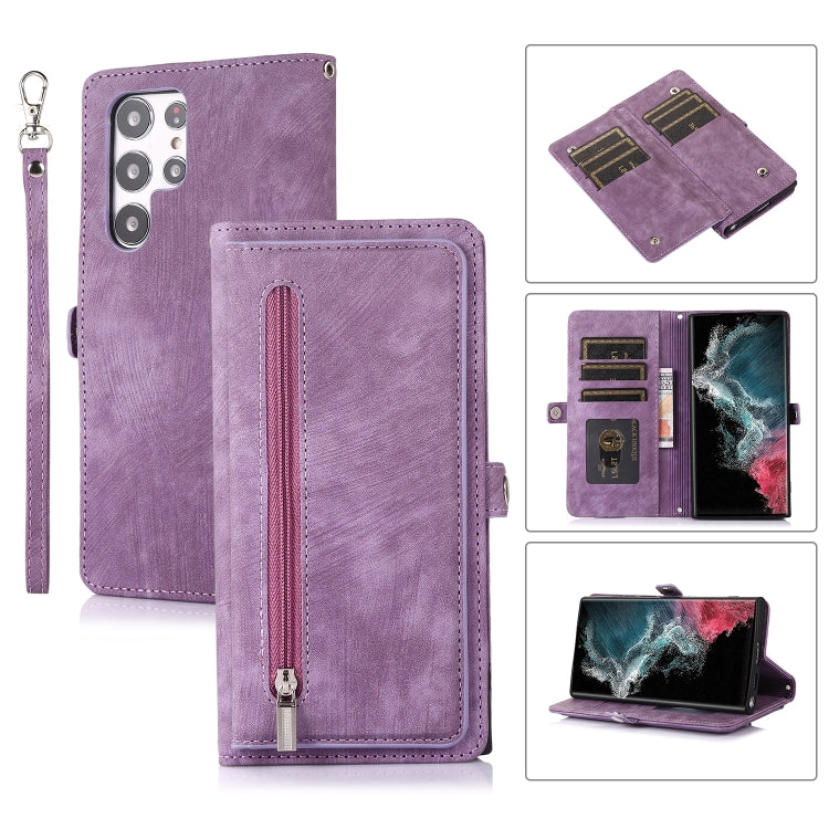 Zipper Card Slot Buckle Wallet Leather Phone Case, For Samsung Galaxy S22 5G, For Samsung Galaxy S22+ 5G, For Samsung Galaxy S22 Ultra 5G, For Samsung Galaxy A12 5G