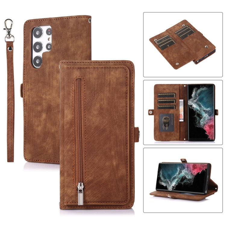 Zipper Card Slot Buckle Wallet Leather Phone Case, For Samsung Galaxy S22 5G, For Samsung Galaxy S22+ 5G, For Samsung Galaxy S22 Ultra 5G, For Samsung Galaxy A12 5G