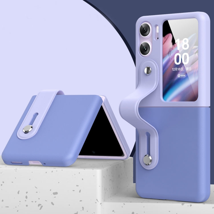Skin Color Contrast Wrist Strap Bracket Folding Phone Case, For OPPO Find N2 Flip