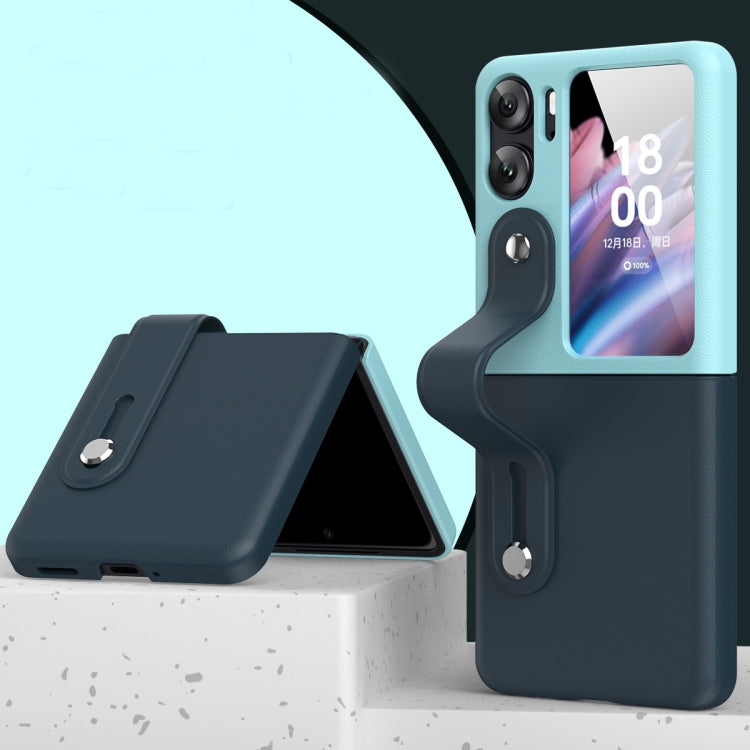 Skin Color Contrast Wrist Strap Bracket Folding Phone Case, For OPPO Find N2 Flip