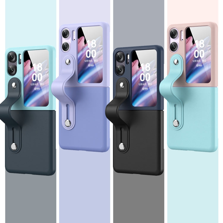 Skin Color Contrast Wrist Strap Bracket Folding Phone Case, For OPPO Find N2 Flip