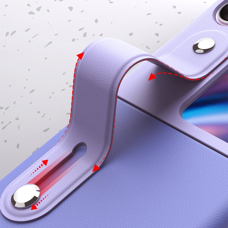 Skin Color Contrast Wrist Strap Bracket Folding Phone Case, For OPPO Find N2 Flip