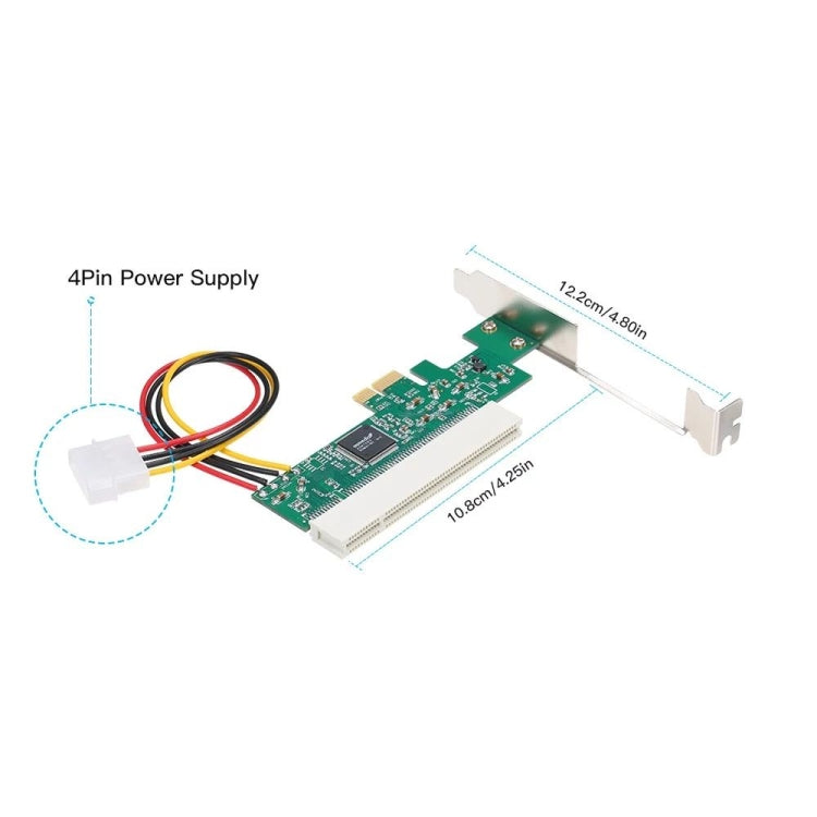 PCI-E to PCI Adapter Card Converter with 4Pin Power Supply, PCI-E to PCI