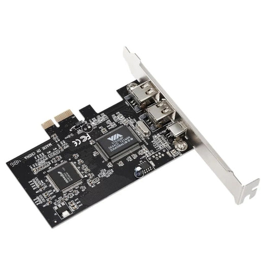 PCI-E 3 Ports 1394a 1394b Firewire Expansion Card 2 x 6 Pin + 1 x 4 Pin for Desktop PC, 1394a+1394b