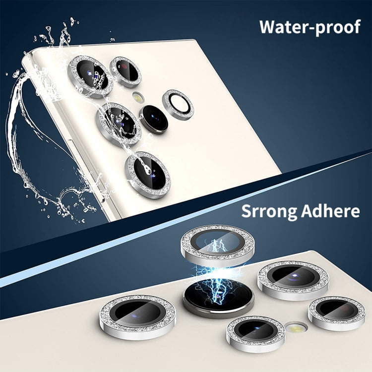 For Samsung Galaxy S23 Ultra 5G ENKAY 9H Rear Camera Lens Glitter Aluminium Alloy Ring Tempered Glass Film, For Samsung Galaxy S23 Ultra 5G