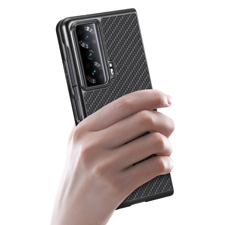 Carbon Fiber Texture Leather Back Cover Phone Case, For Honor Magic Vs, For OPPO Find N2 Flip, For OPPO Find N2, For Google Pixel Fold