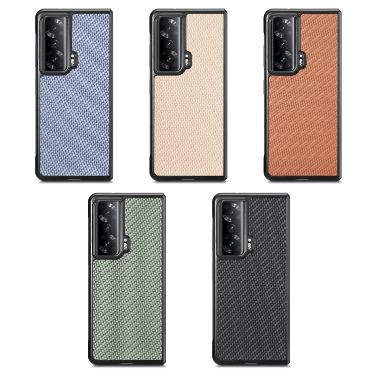Carbon Fiber Texture Leather Back Cover Phone Case, For Honor Magic Vs, For OPPO Find N2 Flip, For OPPO Find N2, For Google Pixel Fold