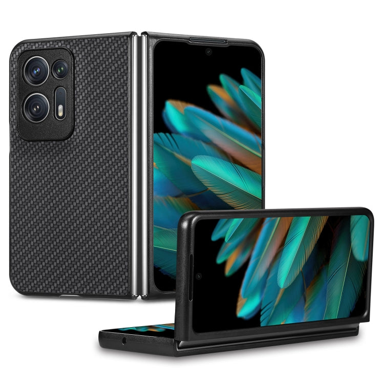 Carbon Fiber Texture Leather Back Cover Phone Case, For OPPO Find N2 Flip, For OPPO Find N2, For Google Pixel Fold, For Honor Magic Vs