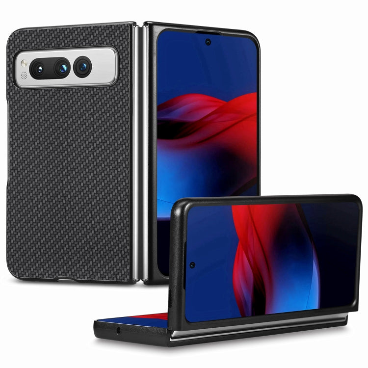 Carbon Fiber Texture Leather Back Cover Phone Case, For OPPO Find N2 Flip, For OPPO Find N2, For Google Pixel Fold, For Honor Magic Vs