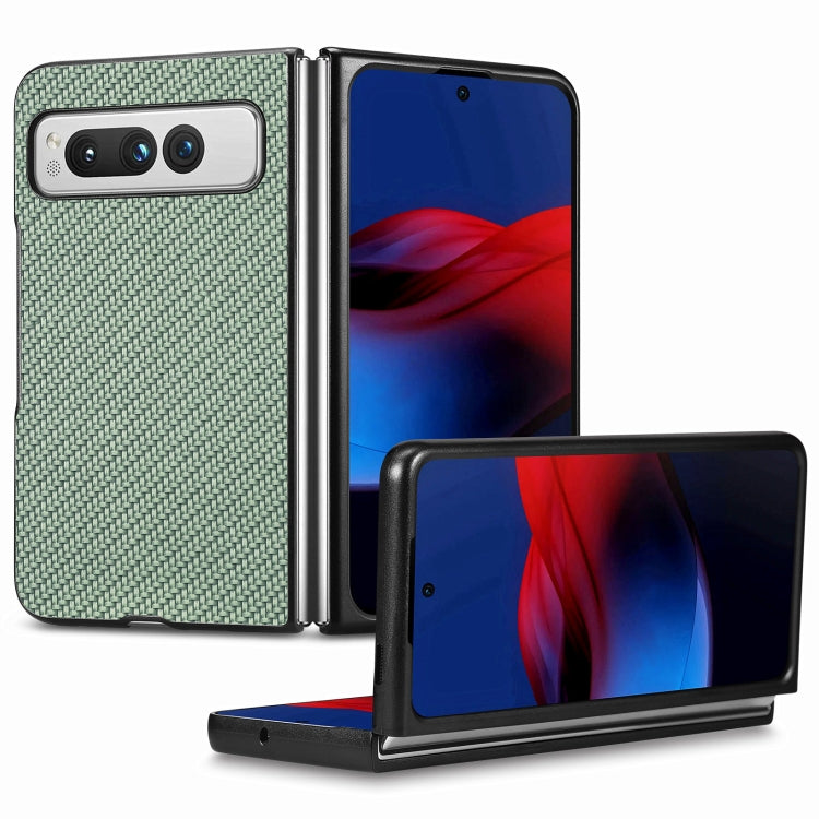 Carbon Fiber Texture Leather Back Cover Phone Case, For OPPO Find N2 Flip, For OPPO Find N2, For Google Pixel Fold, For Honor Magic Vs