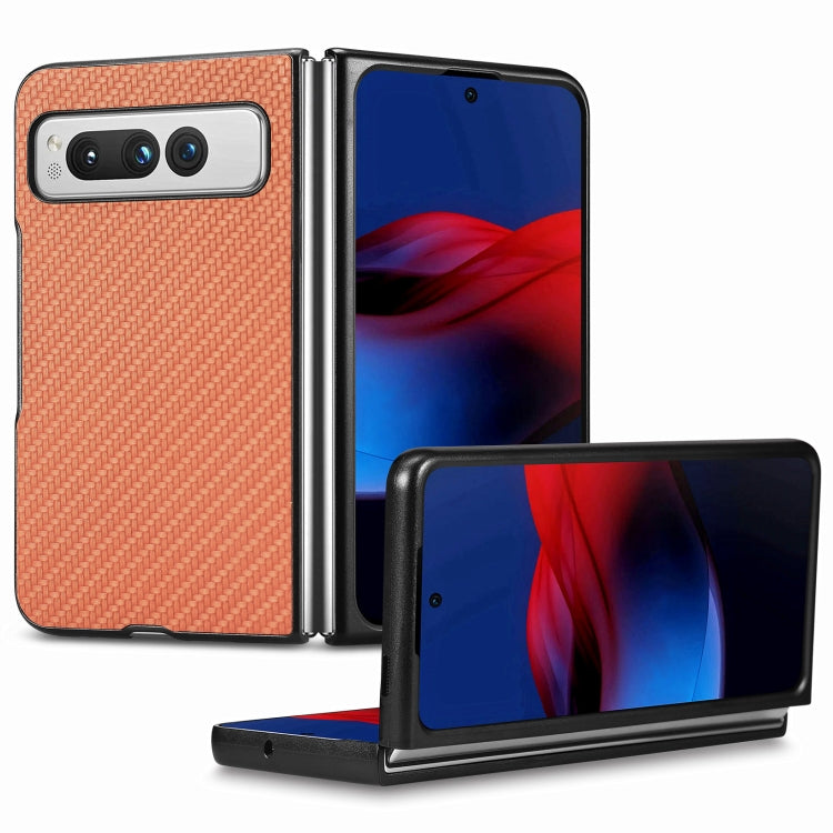Carbon Fiber Texture Leather Back Cover Phone Case, For OPPO Find N2 Flip, For OPPO Find N2, For Google Pixel Fold, For Honor Magic Vs