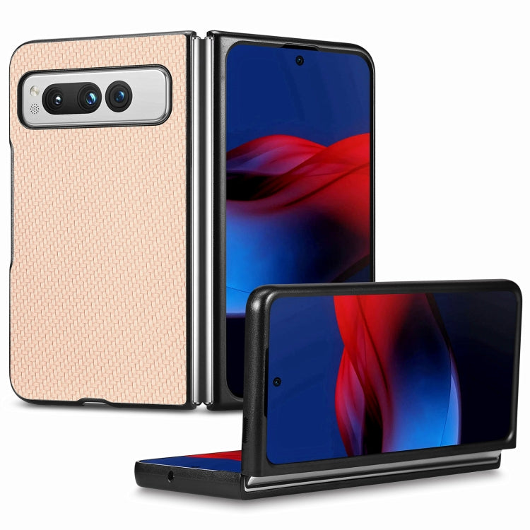 Carbon Fiber Texture Leather Back Cover Phone Case, For OPPO Find N2 Flip, For OPPO Find N2, For Google Pixel Fold, For Honor Magic Vs