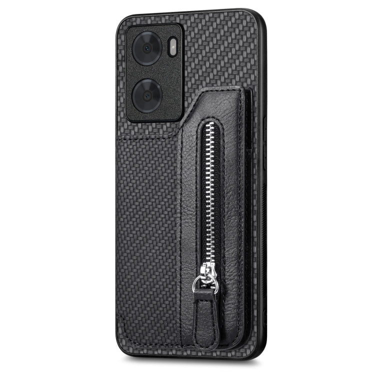 Carbon Ffiber Flip Zipper Wallet Phone Case, For OPPO A57 4G, For OPPO Reno9, For OPPO Reno9 Pro+, For Xiaomi Poco M5 4G, For Realme C30, For Xiaomi 13 Pro, For Xiaomi 13, For Google Pixel 7A