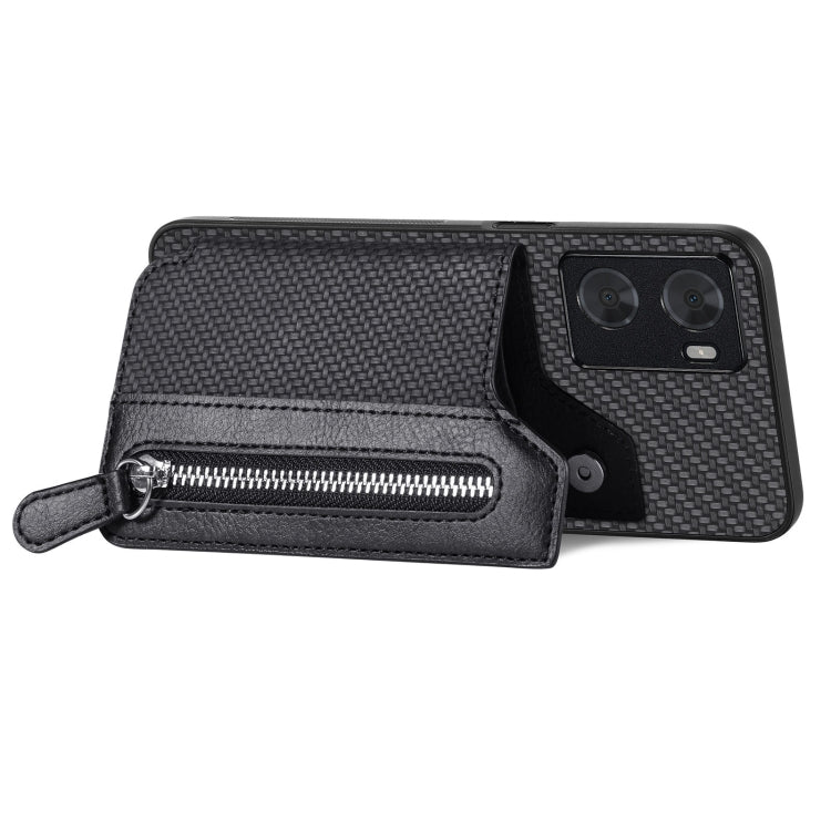 Carbon Ffiber Flip Zipper Wallet Phone Case, For OPPO A57 4G, For OPPO Reno9, For OPPO Reno9 Pro+, For Xiaomi Poco M5 4G, For Realme C30, For Xiaomi 13 Pro, For Xiaomi 13, For Google Pixel 7A