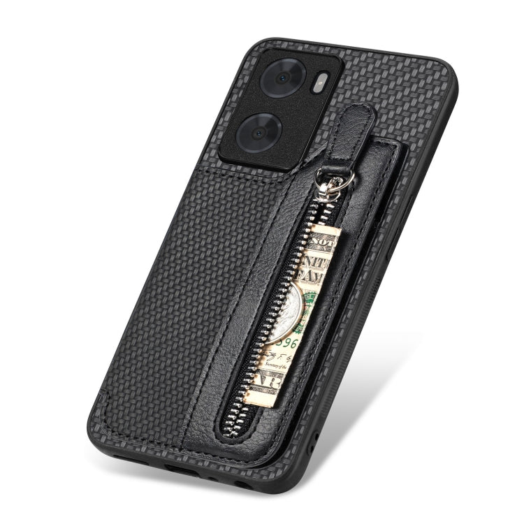 Carbon Ffiber Flip Zipper Wallet Phone Case, For OPPO A57 4G, For OPPO Reno9, For OPPO Reno9 Pro+, For Xiaomi Poco M5 4G, For Realme C30, For Xiaomi 13 Pro, For Xiaomi 13, For Google Pixel 7A