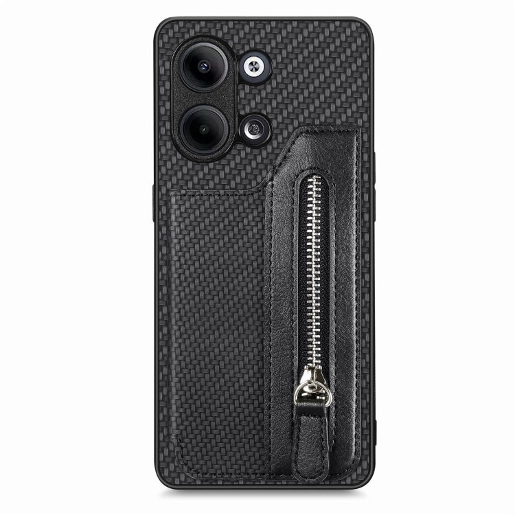 Carbon Ffiber Flip Zipper Wallet Phone Case, For OPPO A57 4G, For OPPO Reno9, For OPPO Reno9 Pro+, For Xiaomi Poco M5 4G, For Realme C30, For Xiaomi 13 Pro, For Xiaomi 13, For Google Pixel 7A