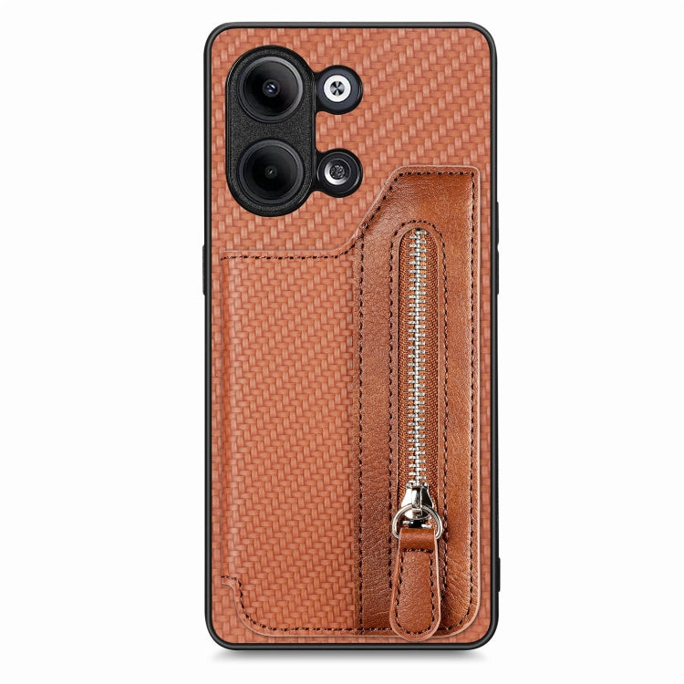 Carbon Ffiber Flip Zipper Wallet Phone Case, For OPPO A57 4G, For OPPO Reno9, For OPPO Reno9 Pro+, For Xiaomi Poco M5 4G, For Realme C30, For Xiaomi 13 Pro, For Xiaomi 13, For Google Pixel 7A