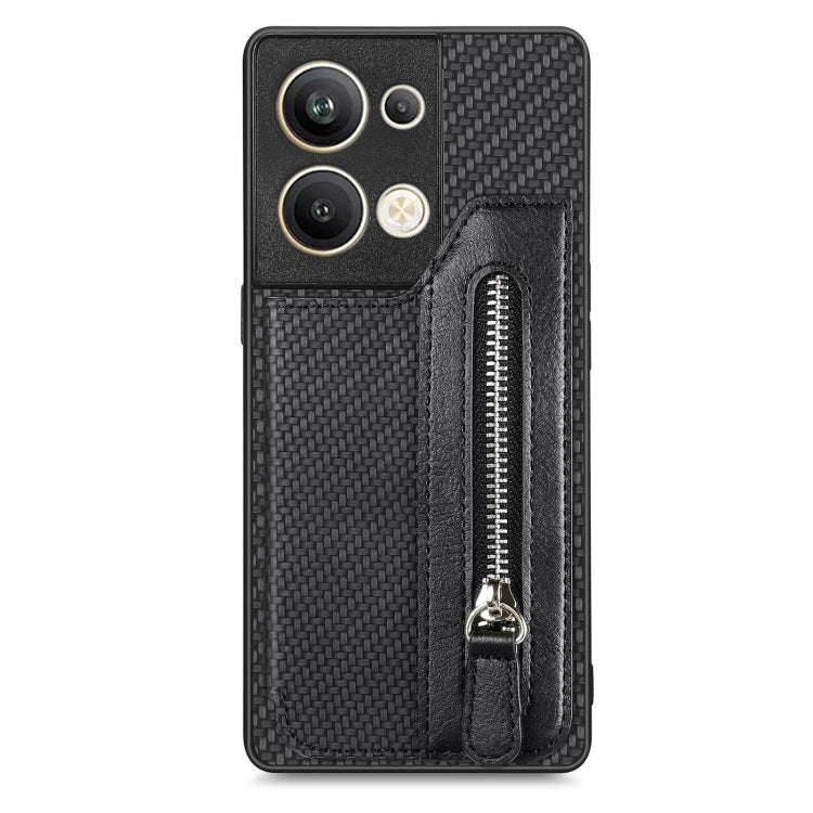 Carbon Ffiber Flip Zipper Wallet Phone Case, For OPPO A57 4G, For OPPO Reno9, For OPPO Reno9 Pro+, For Xiaomi Poco M5 4G, For Realme C30, For Xiaomi 13 Pro, For Xiaomi 13, For Google Pixel 7A