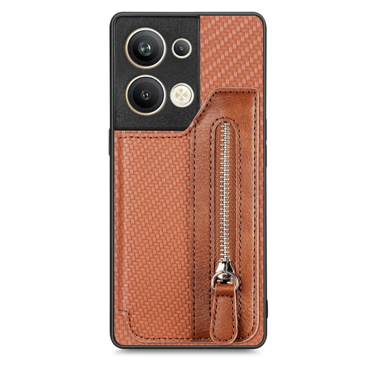 Carbon Ffiber Flip Zipper Wallet Phone Case, For OPPO A57 4G, For OPPO Reno9, For OPPO Reno9 Pro+, For Xiaomi Poco M5 4G, For Realme C30, For Xiaomi 13 Pro, For Xiaomi 13, For Google Pixel 7A