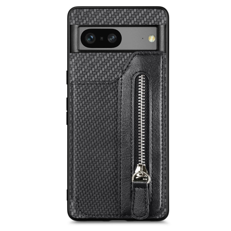Carbon Ffiber Flip Zipper Wallet Phone Case, For OPPO A57 4G, For OPPO Reno9, For OPPO Reno9 Pro+, For Xiaomi Poco M5 4G, For Realme C30, For Xiaomi 13 Pro, For Xiaomi 13, For Google Pixel 7A