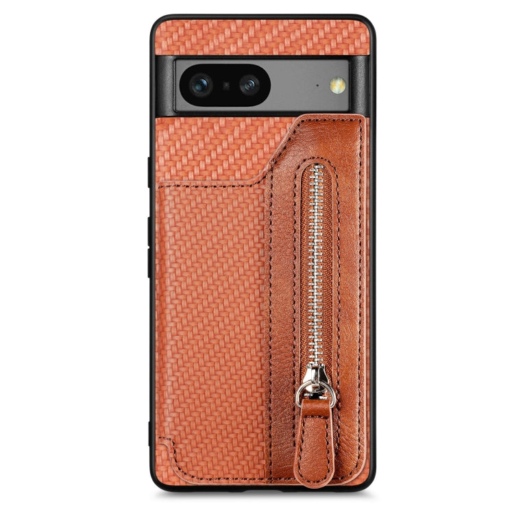Carbon Ffiber Flip Zipper Wallet Phone Case, For OPPO A57 4G, For OPPO Reno9, For OPPO Reno9 Pro+, For Xiaomi Poco M5 4G, For Realme C30, For Xiaomi 13 Pro, For Xiaomi 13, For Google Pixel 7A