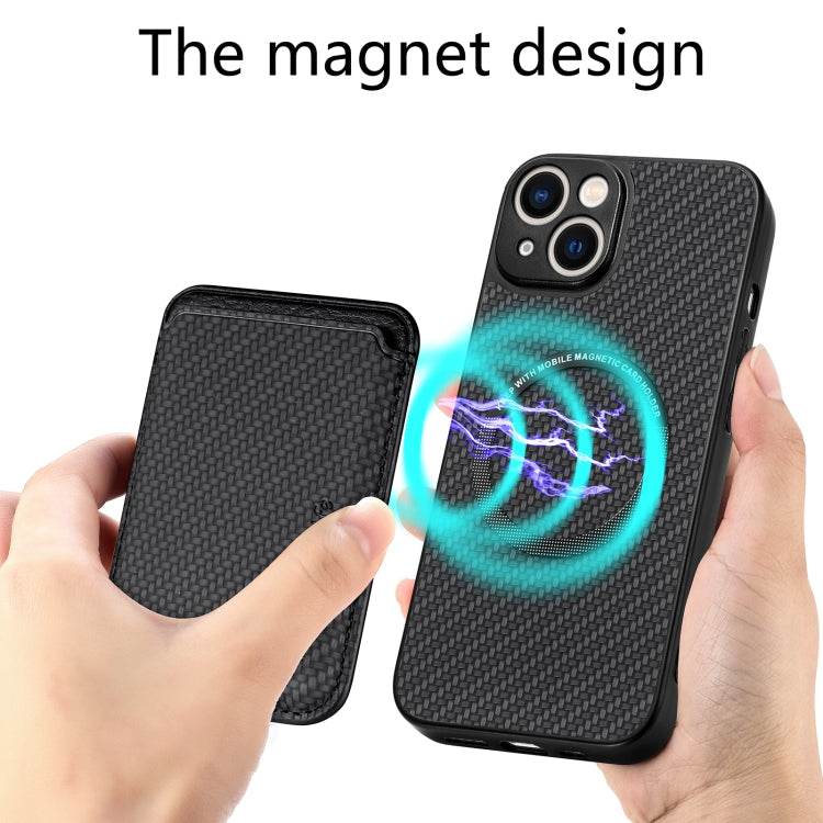 Carbon Fiber Leather Card Magsafe Magnetic Phone Case, For iPhone 14 Pro, For iPhone 14 Pro Max