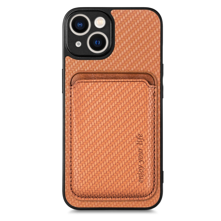 Carbon Fiber Leather Card Magsafe Magnetic Phone Case, For iPhone 14 Pro, For iPhone 14 Pro Max