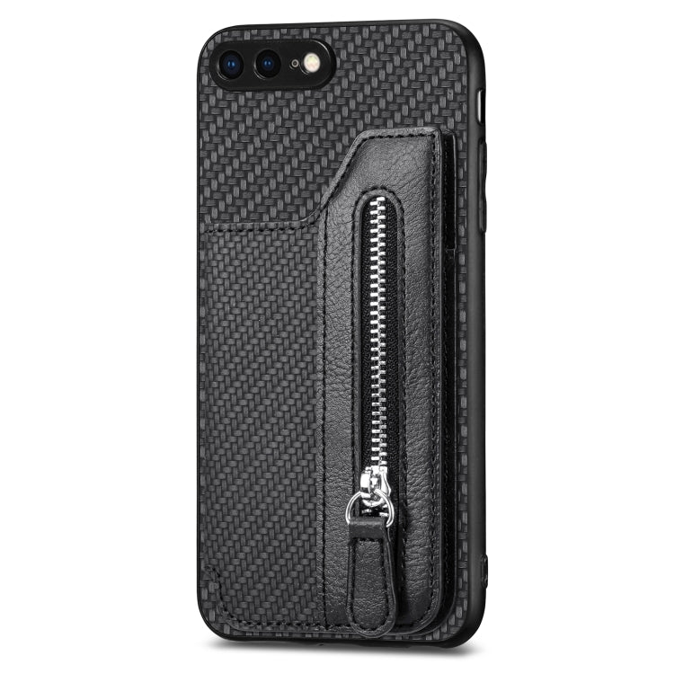 Carbon Fiber Horizontal Flip Zipper Wallet Phone Case, For iPhone SE 2022 / 2020 / 7 / 8, For iPhone 7 Plus / 8 Plus, For iPhone 6 / 6s, For iPhone 6 Plus / 6s Plus
