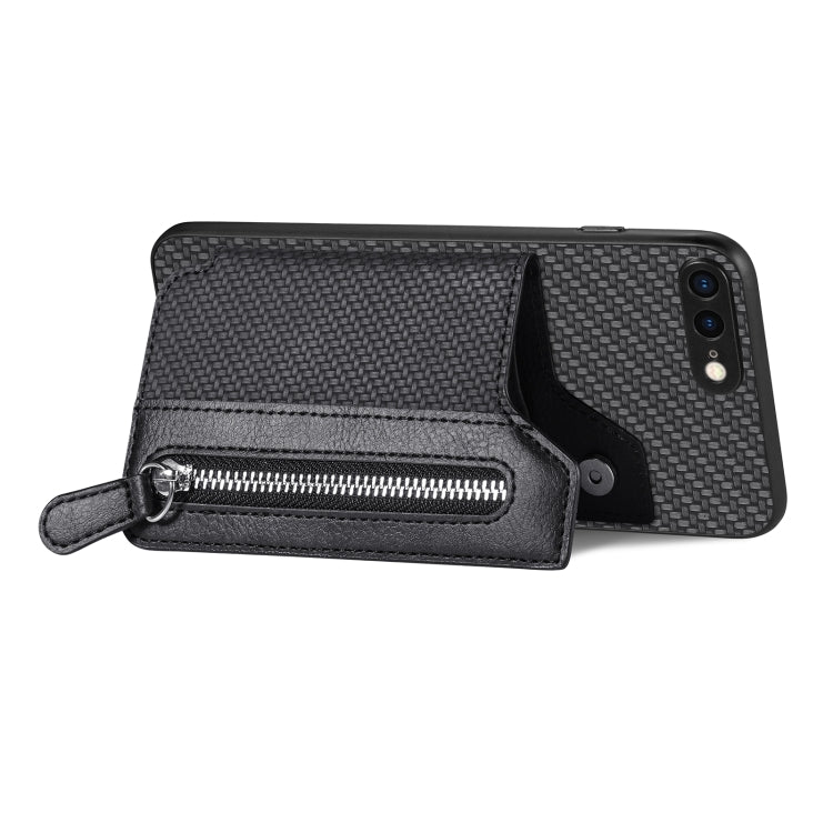 Carbon Fiber Horizontal Flip Zipper Wallet Phone Case, For iPhone SE 2022 / 2020 / 7 / 8, For iPhone 7 Plus / 8 Plus, For iPhone 6 / 6s, For iPhone 6 Plus / 6s Plus