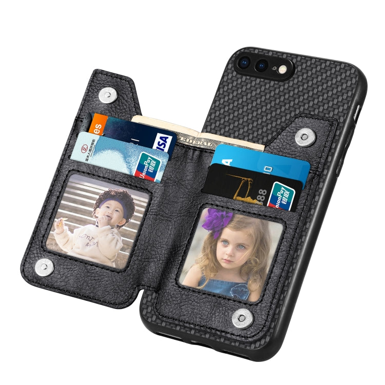 Carbon Fiber Horizontal Flip Zipper Wallet Phone Case, For iPhone SE 2022 / 2020 / 7 / 8, For iPhone 7 Plus / 8 Plus, For iPhone 6 / 6s, For iPhone 6 Plus / 6s Plus