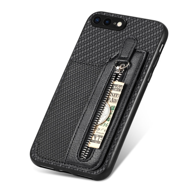 Carbon Fiber Horizontal Flip Zipper Wallet Phone Case, For iPhone SE 2022 / 2020 / 7 / 8, For iPhone 7 Plus / 8 Plus, For iPhone 6 / 6s, For iPhone 6 Plus / 6s Plus