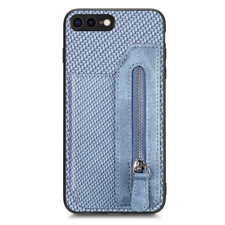 Carbon Fiber Horizontal Flip Zipper Wallet Phone Case, For iPhone SE 2022 / 2020 / 7 / 8, For iPhone 7 Plus / 8 Plus, For iPhone 6 / 6s, For iPhone 6 Plus / 6s Plus
