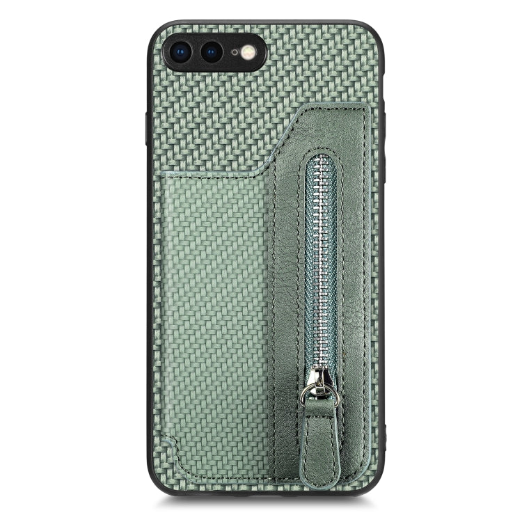 Carbon Fiber Horizontal Flip Zipper Wallet Phone Case, For iPhone SE 2022 / 2020 / 7 / 8, For iPhone 7 Plus / 8 Plus, For iPhone 6 / 6s, For iPhone 6 Plus / 6s Plus