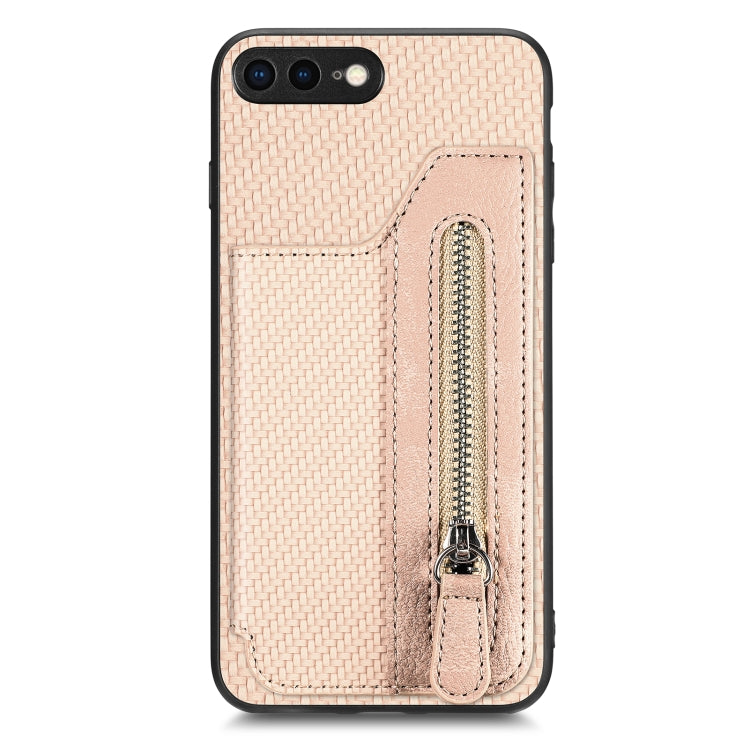 Carbon Fiber Horizontal Flip Zipper Wallet Phone Case, For iPhone SE 2022 / 2020 / 7 / 8, For iPhone 7 Plus / 8 Plus, For iPhone 6 / 6s, For iPhone 6 Plus / 6s Plus