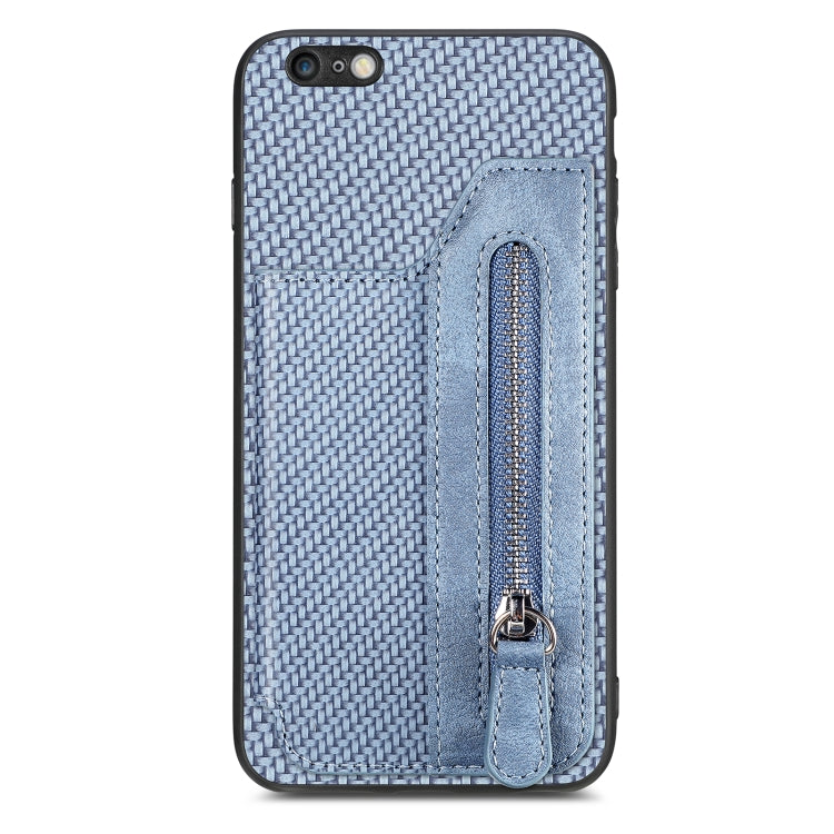 Carbon Fiber Horizontal Flip Zipper Wallet Phone Case, For iPhone SE 2022 / 2020 / 7 / 8, For iPhone 7 Plus / 8 Plus, For iPhone 6 / 6s, For iPhone 6 Plus / 6s Plus