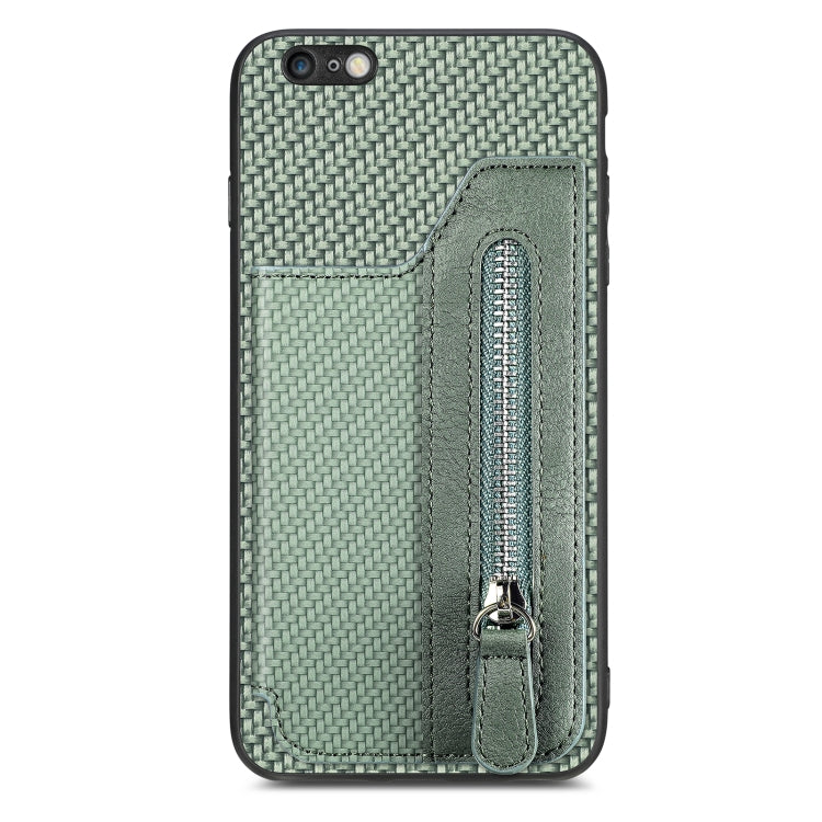 Carbon Fiber Horizontal Flip Zipper Wallet Phone Case, For iPhone SE 2022 / 2020 / 7 / 8, For iPhone 7 Plus / 8 Plus, For iPhone 6 / 6s, For iPhone 6 Plus / 6s Plus