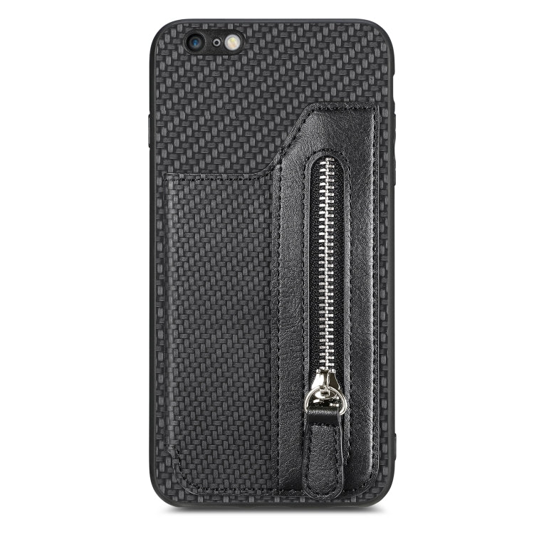 Carbon Fiber Horizontal Flip Zipper Wallet Phone Case, For iPhone SE 2022 / 2020 / 7 / 8, For iPhone 7 Plus / 8 Plus, For iPhone 6 / 6s, For iPhone 6 Plus / 6s Plus