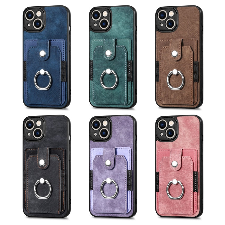 Retro Skin-feel Ring Card Wallet Phone Case, For iPhone 12 mini, For iPhone 12, For iPhone 12 Pro, For iPhone 12 Pro Max, For iPhone 11, For iPhone 11 Pro, For iPhone 11 Pro Max, For iPhone X / XS