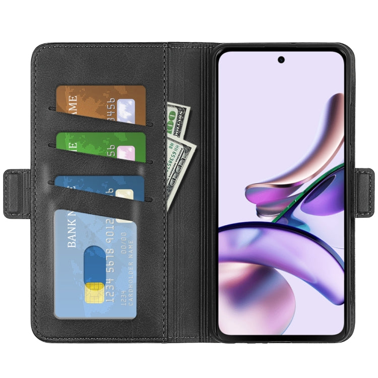 For Motorola Moto E13 Dual-side Magnetic Buckle Horizontal Flip Leather Phone Case, For Motorola Moto E13