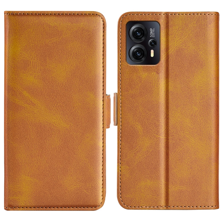 For Motorola Moto E13 Dual-side Magnetic Buckle Horizontal Flip Leather Phone Case, For Motorola Moto E13