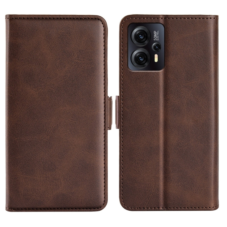 For Motorola Moto E13 Dual-side Magnetic Buckle Horizontal Flip Leather Phone Case, For Motorola Moto E13