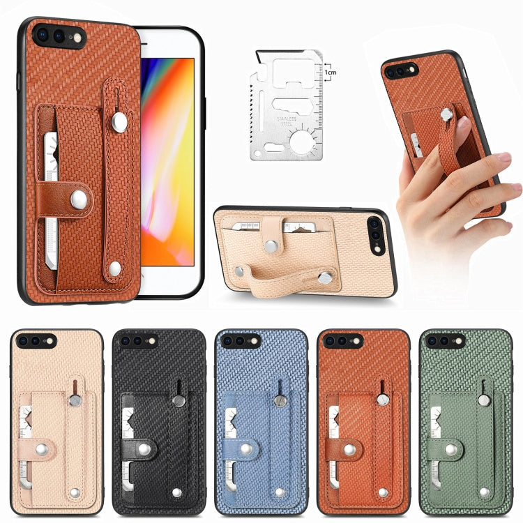 Wristband Kickstand Card Wallet Back Cover Phone Case with Tool Knife, For iPhone SE 2022 / 2020 / 7 / 8, For iPhone 7 Plus / 8 Plus, For iPhone 6 / 6s, For  iPhone 6 Plus / 6s Plus