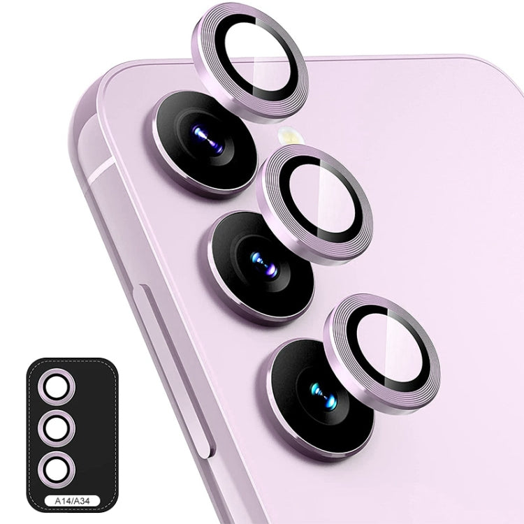 For Samsung Galaxy A14 / A34 ENKAY Hat-Prince 9H Rear Camera Lens Aluminium Alloy Ring Tempered Glass Film, For Samsung Galaxy A14 / A34