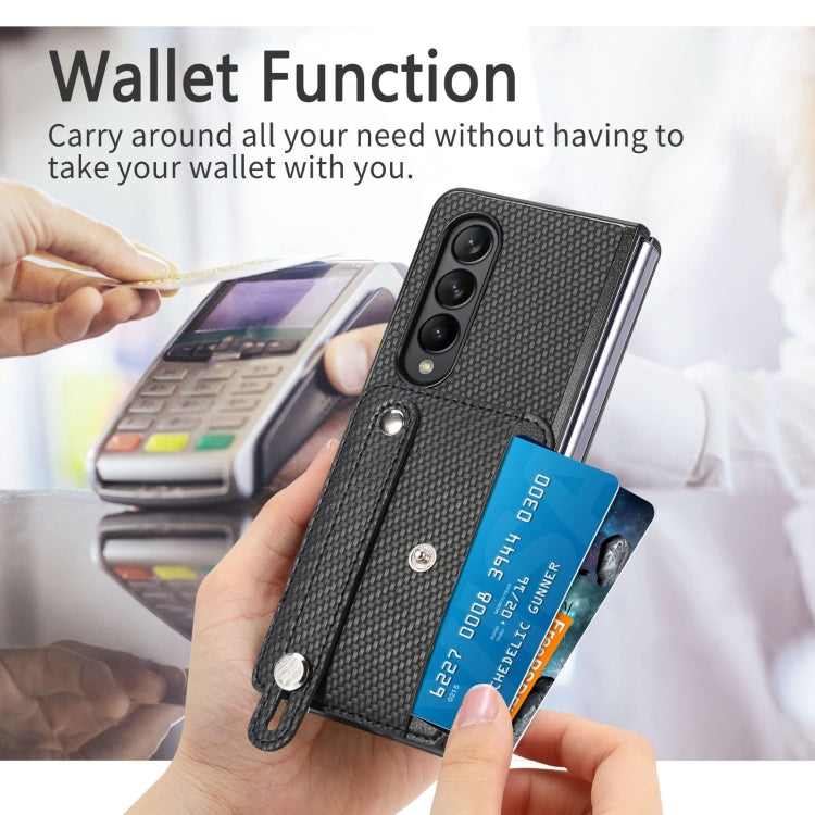 Wristband Kickstand Card Wallet Back Cover Phone Case, For Samsung Galaxy Z Fold4, For Samsung Galaxy Z Fold3, For Samsung Galaxy Z Fold2, For Samsung Galaxy Z Flip4, For Samsung Galaxy Z Flip3 5G, For Samsung Galaxy Z Flip 5G, For OPPO Find N2 Flip