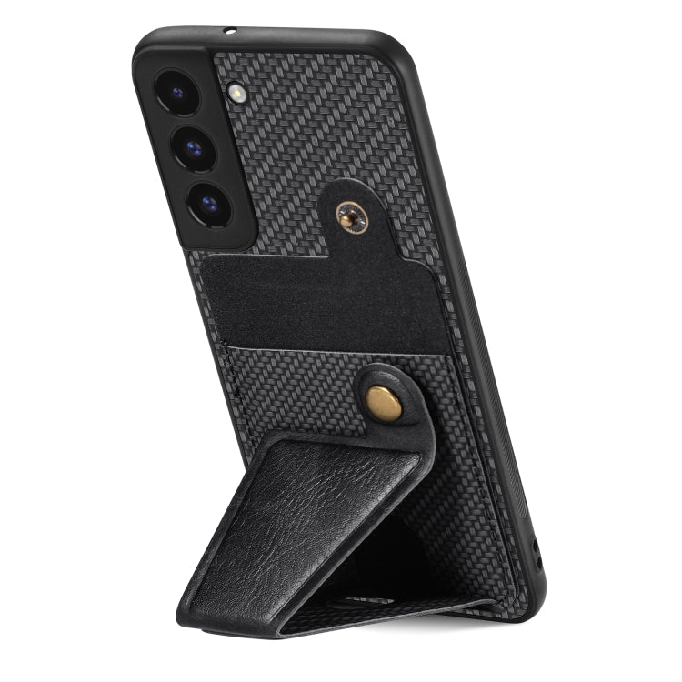 Carbon Fiber Wallet Flip Card K-shaped Holder Phone Case, For Samsung Galaxy S22 5G, For Samsung Galaxy S22+ 5G, For Samsung Galaxy S22 Ultra 5G, For Samsung Galaxy S21 5G, For Samsung Galaxy S21+ 5G, For Samsung Galaxy S21 Ultra 5G                    ...