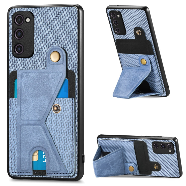 Carbon Fiber Wallet Flip Card K-shaped Holder Phone Case, For Samsung Galaxy S22 5G, For Samsung Galaxy S22+ 5G, For Samsung Galaxy S22 Ultra 5G, For Samsung Galaxy S21 5G, For Samsung Galaxy S21+ 5G, For Samsung Galaxy S21 Ultra 5G                    ...