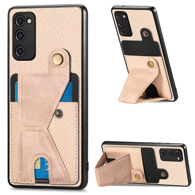 Carbon Fiber Wallet Flip Card K-shaped Holder Phone Case, For Samsung Galaxy S22 5G, For Samsung Galaxy S22+ 5G, For Samsung Galaxy S22 Ultra 5G, For Samsung Galaxy S21 5G, For Samsung Galaxy S21+ 5G, For Samsung Galaxy S21 Ultra 5G                    ...
